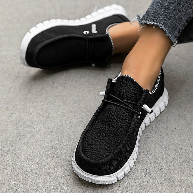 Casual Canvas Shoes for Women Ladies Loafers Breathable Slip-on Flats Female Vulcanized Shoes Driving Walking Shoes Gamborini 