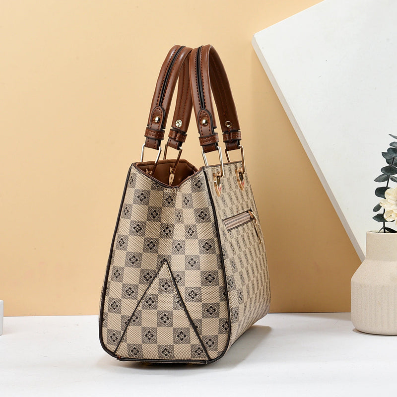 Colorblock Handbag For Women, Checkered Pattern Crossbody Bag, Trendy Top Handle Purse Gamborini 