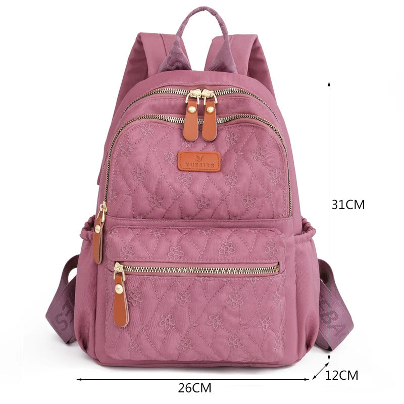 Fashion Floral Embroidery Backpack Female Waterproof Oxford Bagpack Women Large Capacity Travel Student School Bag for Girls Gamborini 