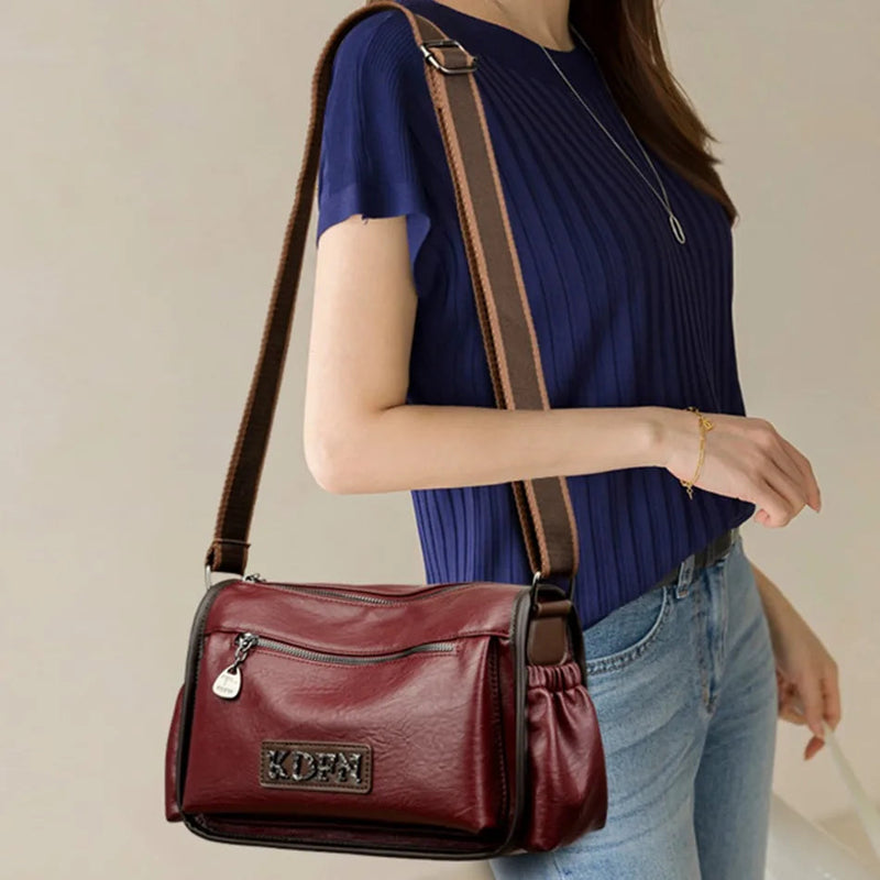 High-quality Leather Handbags for Women Luxury Designer Shoulder Crossbody Bags Soft New Ladies Casual Tote Messenger Bag 2024 Gamborini 