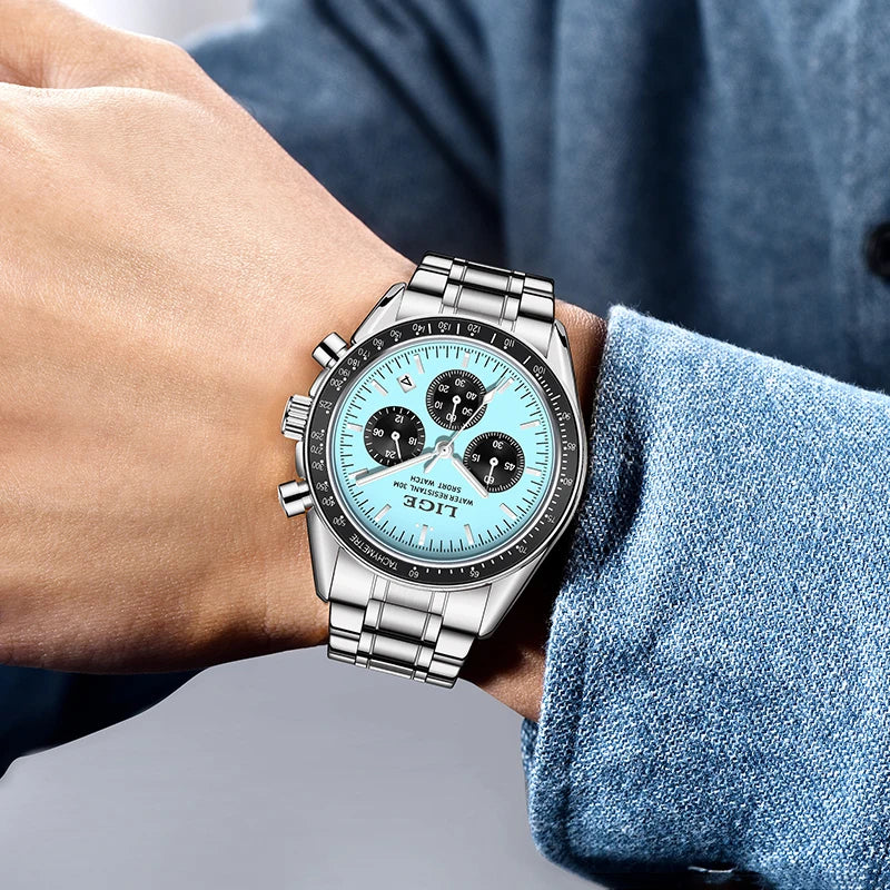 LIGE Man Watch Casual Quartz Wristwatch Male Luxury Waterproof Stainless Steel Watches for Men Date Luminous Clock Reloj Hombre Gamborini 