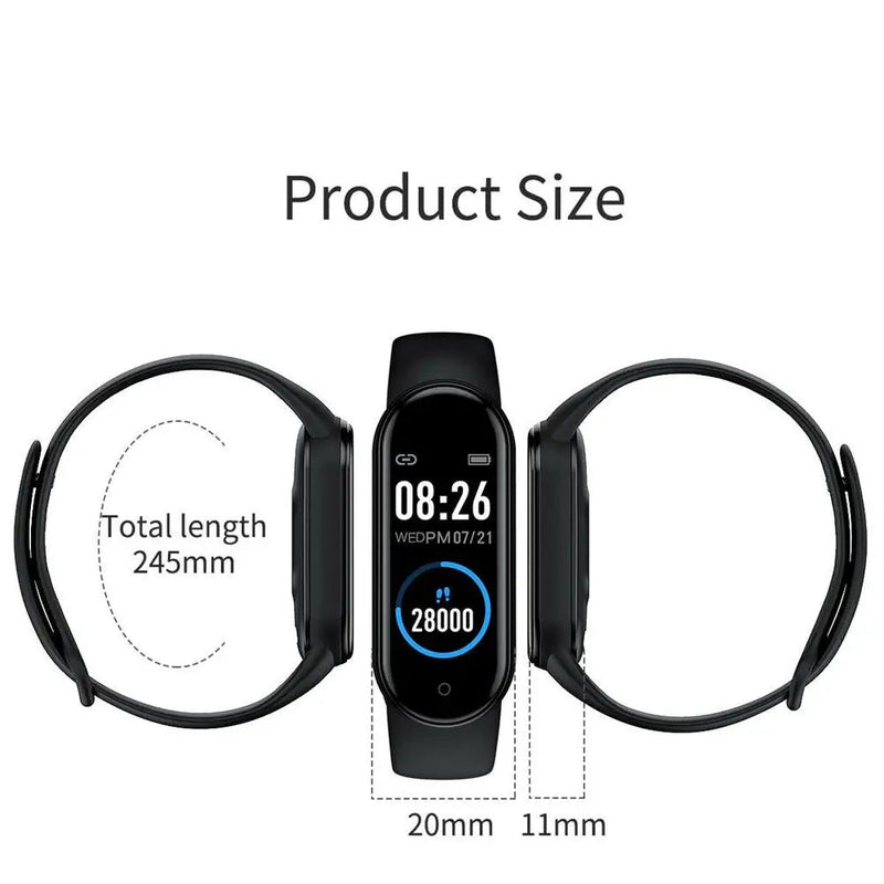 M5 Smartwatch Bluetooth Movement Waterproof Watch Music Heart Rate/HRV Smart Bracelet For Men and Women Student For IOS Android Gamborini 