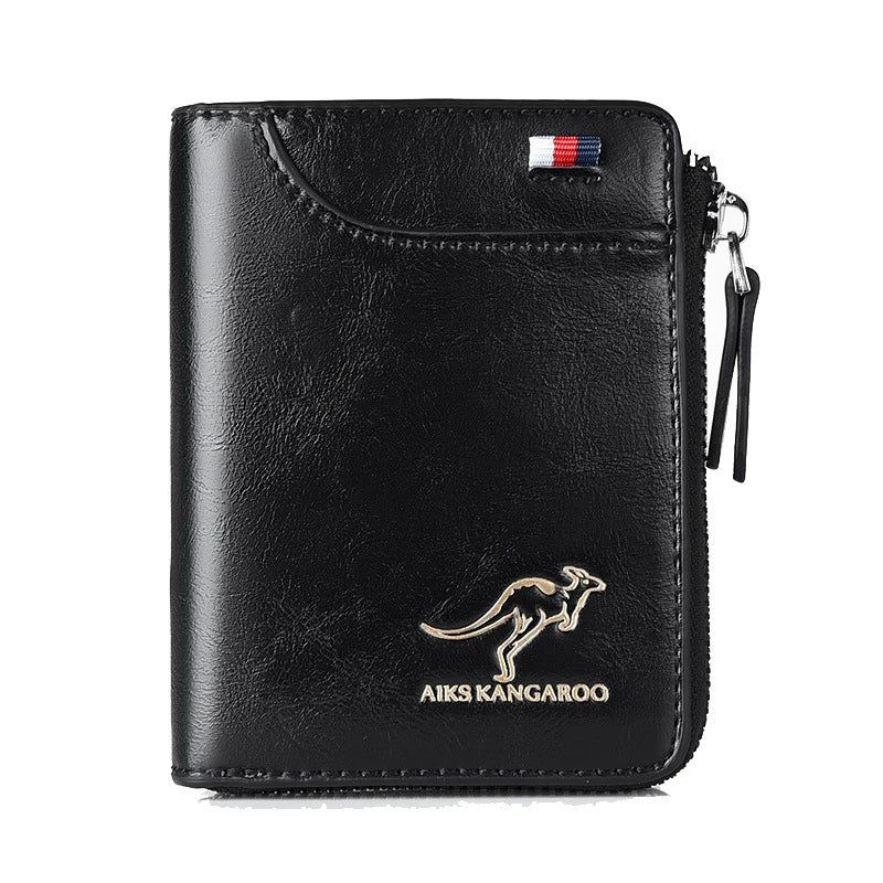Mens Wallet Leather Business Card Holder Zipper Purse Luxury Wallets for Men RFID Protection Purses Carteira Masculina Luxury Gamborini 