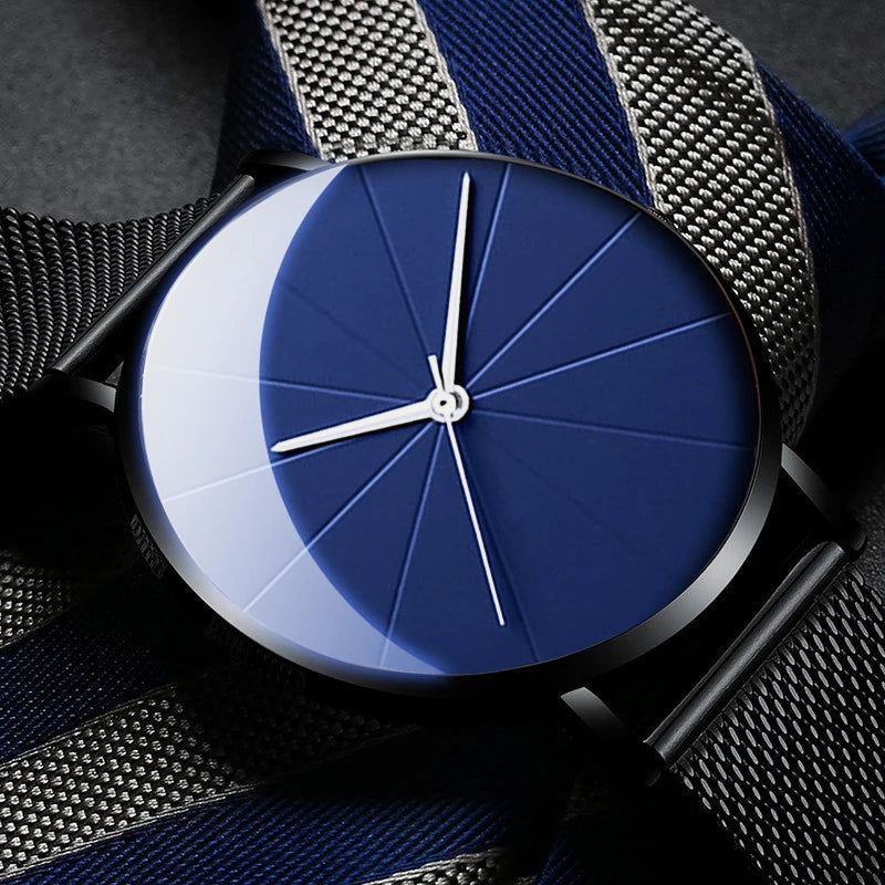 Minimalist Men's Fashion Watches Simple Men Business Ultra Thin Stainless Steel Mesh Belt Quartz Watch relogio masculino Gamborini 