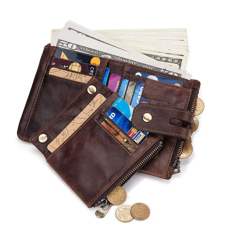 Top Sale 100% Genuine Leather Men Wallet Coin Purse Small Card Holder PORTFOLIO Portomonee Male Walet Pocket Coffee Money Gamborini 