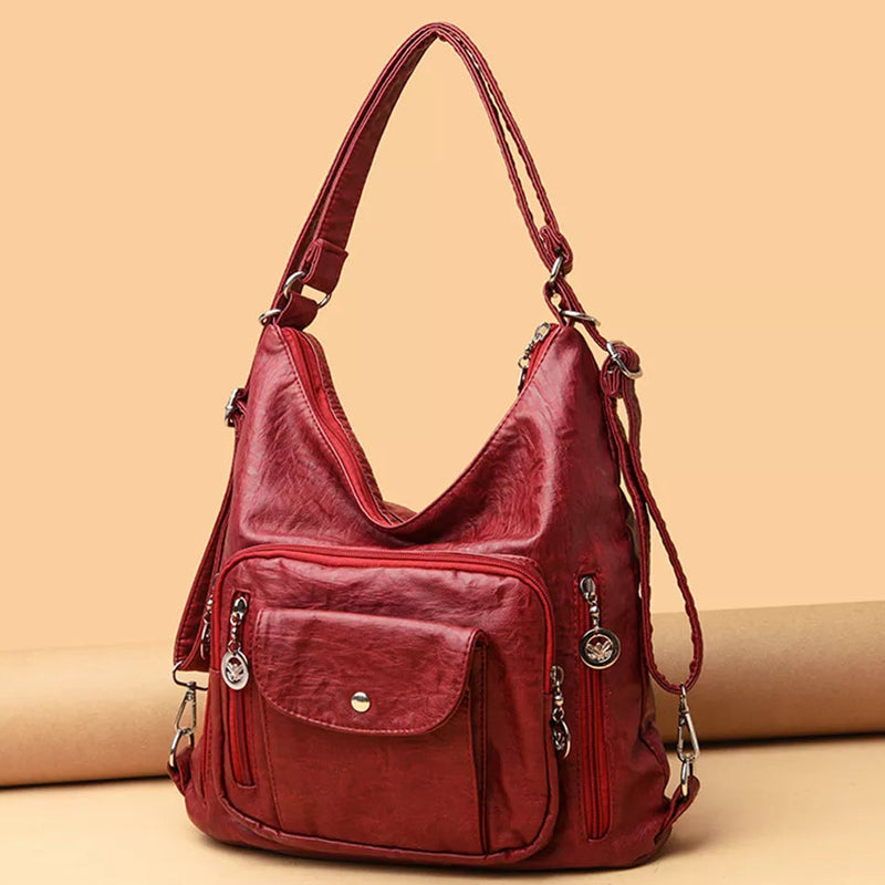 Vintage Women Bag Fashion Brand Backpack Leather Messenger Bag Designer Shoulder Bag Female Handbag Large Ladies Purse 2024 Gamborini 