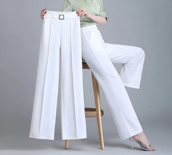Calça Glamour em Seda Gelo;  calca feminina social;  calca feminina alfaiataria;  calca feminina;  calca branca;