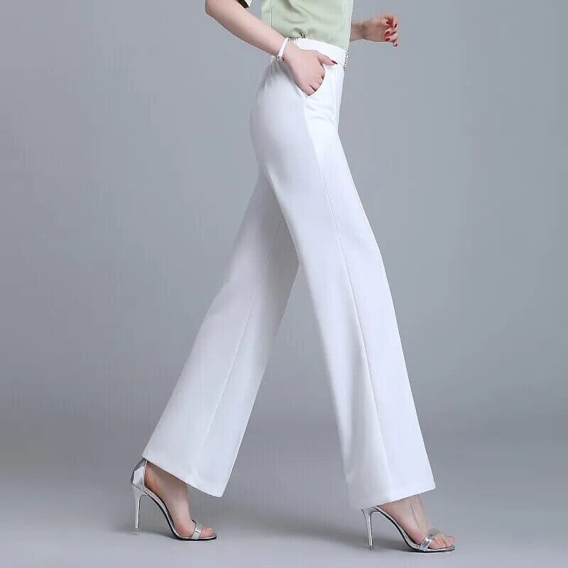 Calça Glamour em Seda Gelo;  calca feminina social;  calca feminina alfaiataria;  calca feminina;  calca branca;