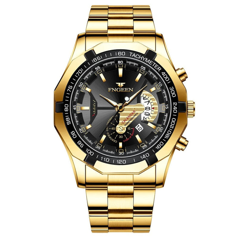 Relógio de Luxo Quartz Fngeen 0 Gamborini Gold Black China 
