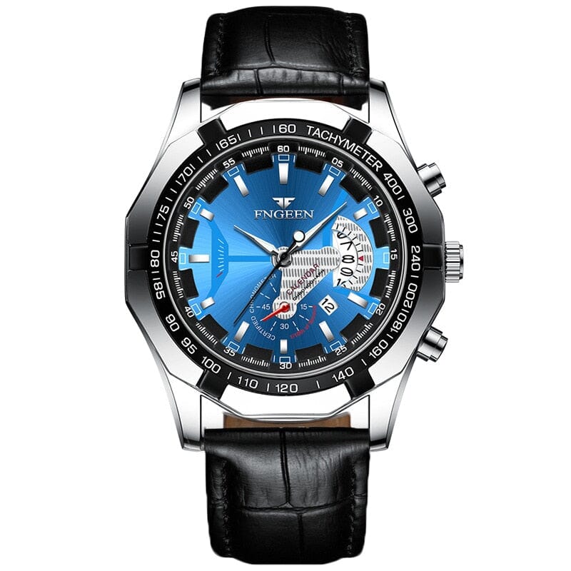 Relógio de Luxo Quartz Fngeen 0 Gamborini Leather Blue China 