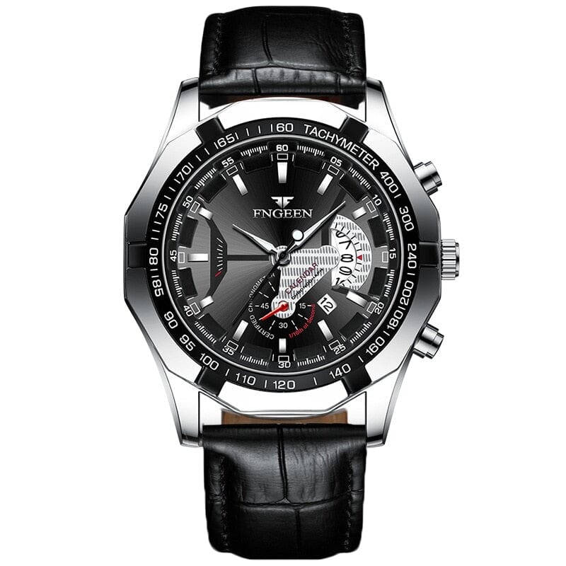 Relógio de Luxo Quartz Fngeen 0 Gamborini Leather Silver Black China 