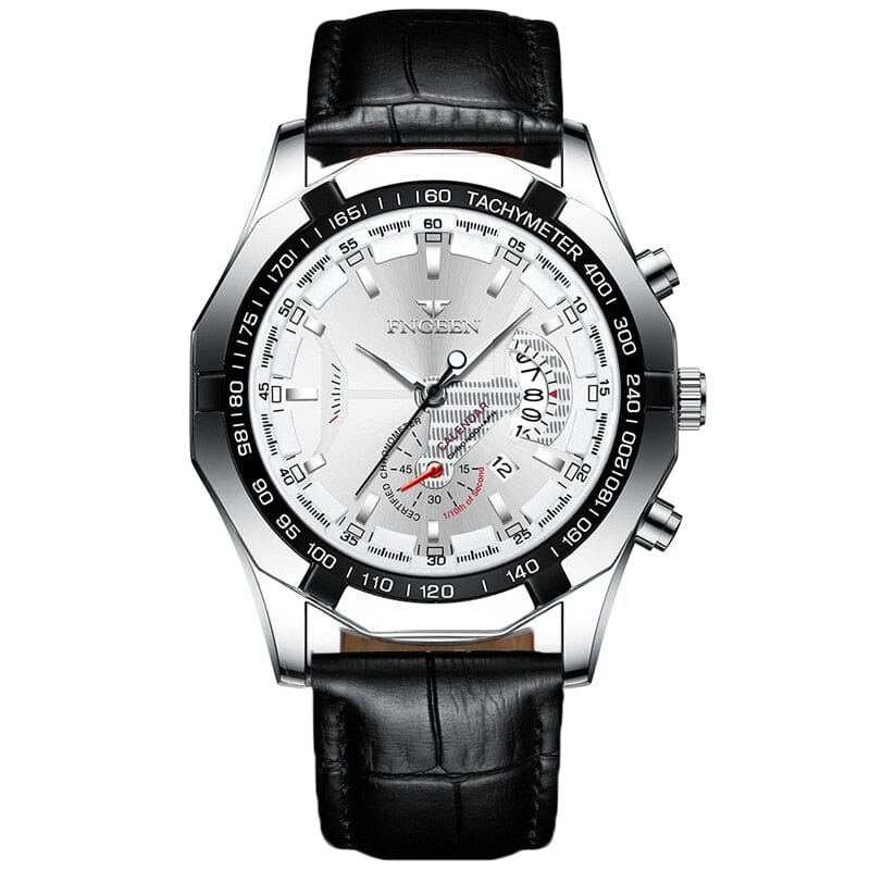 Relógio de Luxo Quartz Fngeen 0 Gamborini Leather Silver White China 
